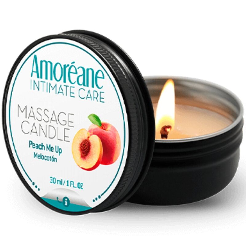 Vela de masaje de melocotón para masajes sensuales en pareja, 30 ml AMOREANE