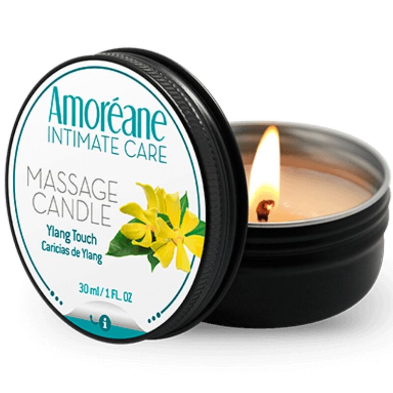 Vela de masaje de ylang ylang con aceite templado para masajes sensuales en pareja AMOREANE