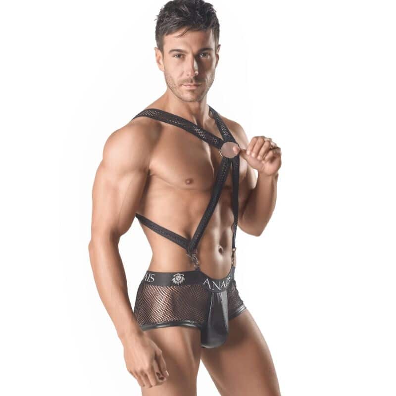 Arnés corporal ajustable para hombre, negro, con sujeción a la cadera, talla L XL ANAIS MEN