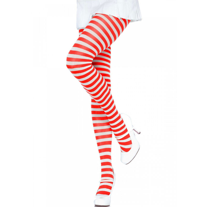 Medias de rayas de LEG AVENUE en blanco y rojo