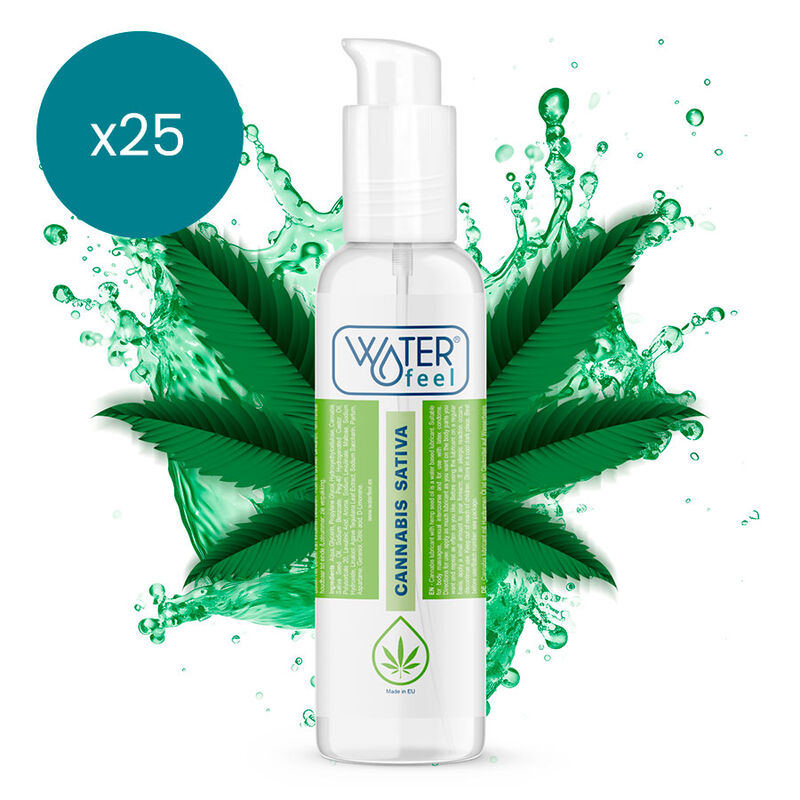 Lubricante de cannabis con aceite de semillas de cáñamo, sensación suave, compatible con preservativos WATERFEEL