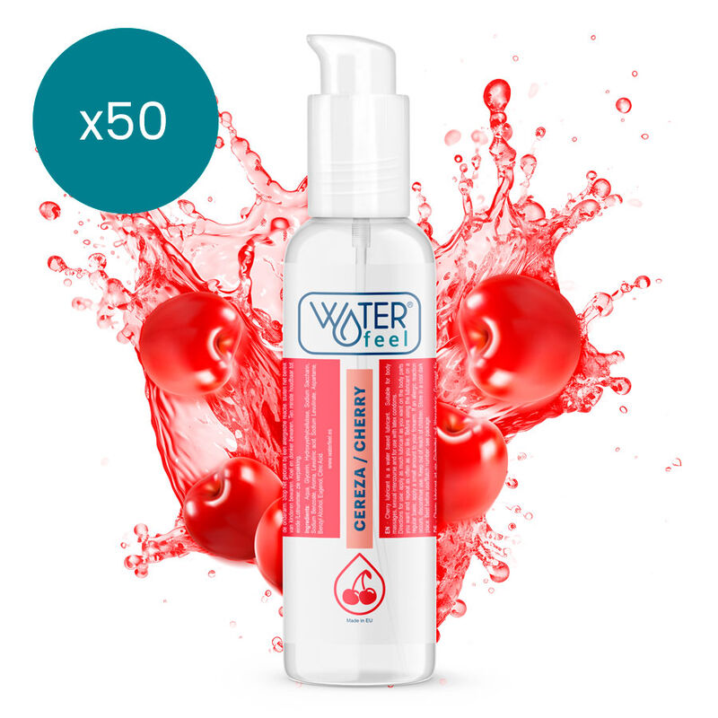 Lubricante de cereza 175 ml a base de agua, de larga duración y compatible con preservativos WATERFEEL