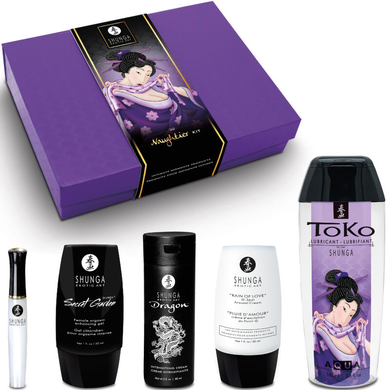 Shunga Naughtier Kit: set de regalo de cosmética íntima con 5 productos