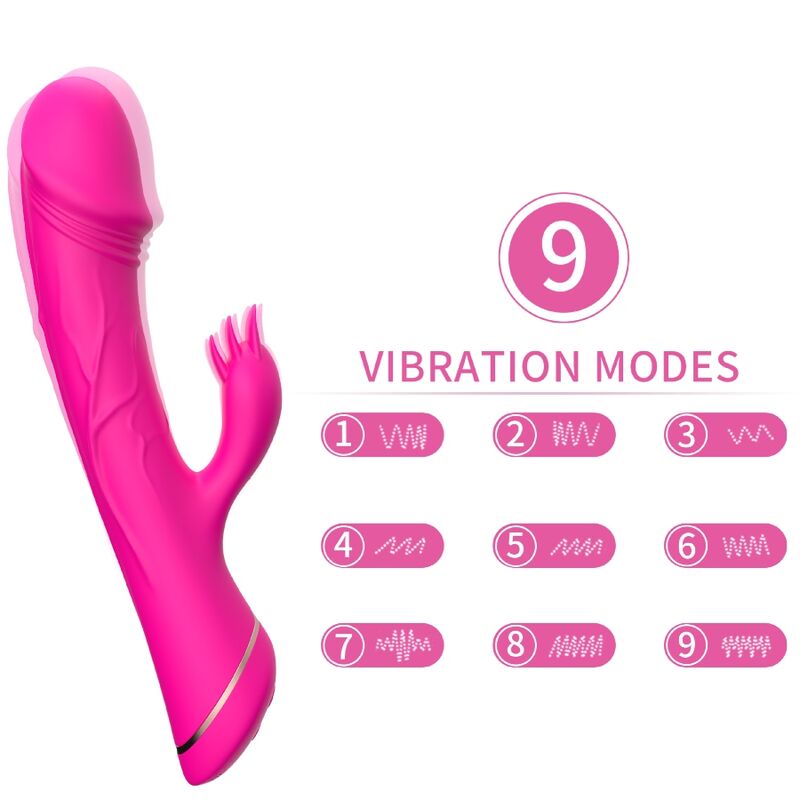 Vibrador tipo rabbit ARMONY de silicona, fucsia