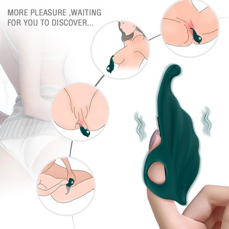 Estimulador para dedo ARMONY con vibrador bullet, verde