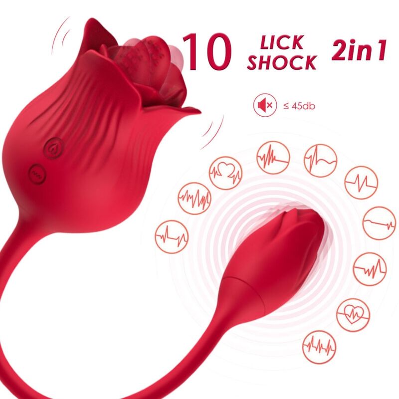 Vibrador de presión ARMONY con forma de rosa y huevo vibrador