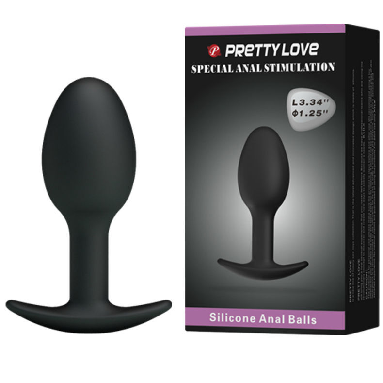 Plug anal de silicona Pretty Love, 6,5 cm, negro