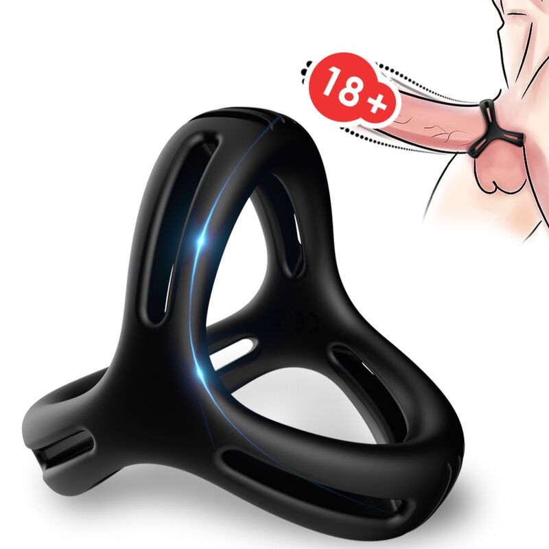 Anillo ARMONY X Multiposición para el pene, sin vibración, negro