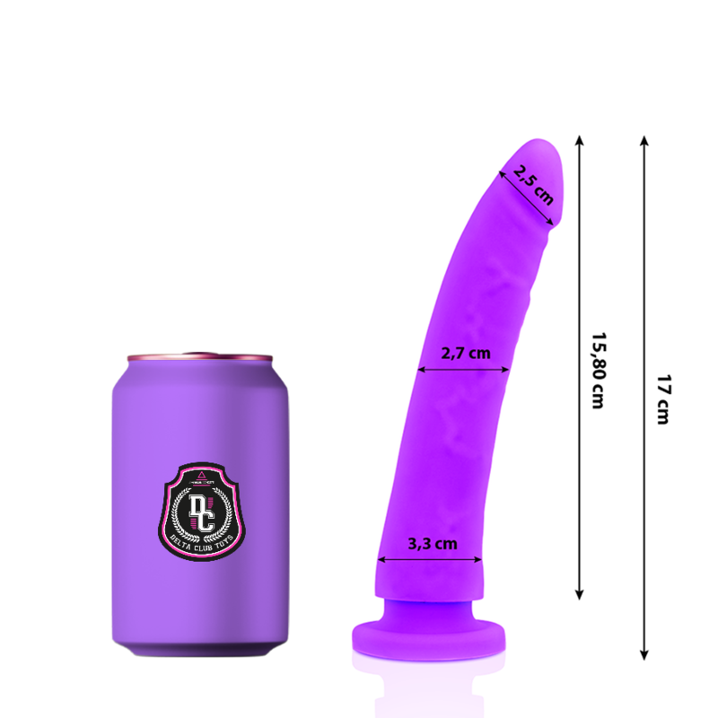 Dildo de silicona DeltaClub, color lila, 17 cm