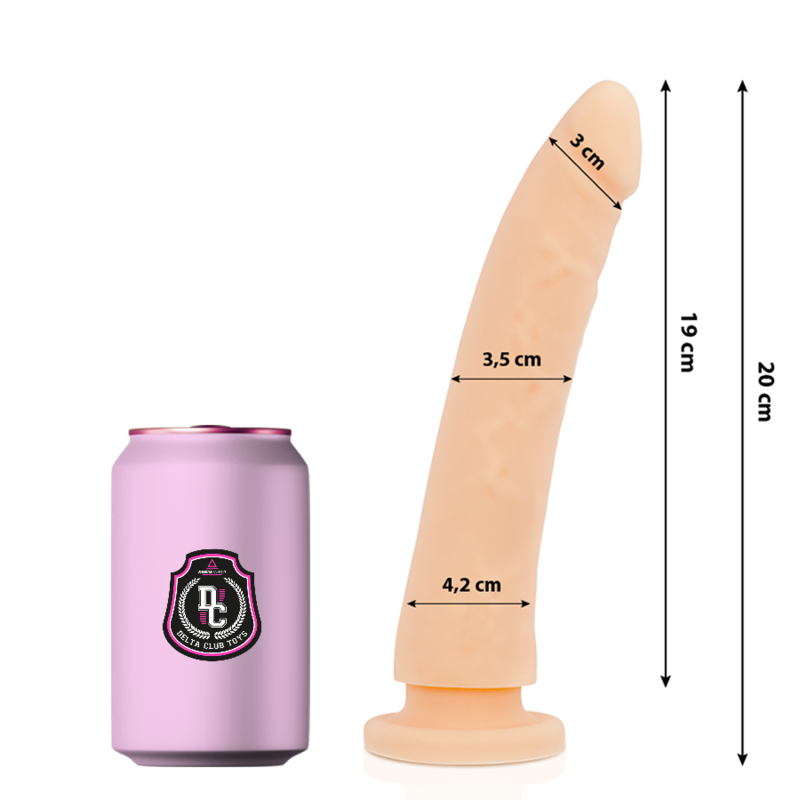 Dildo de silicona DELTACLUB, 20 cm