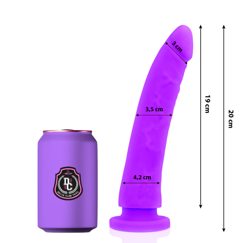 DELTACLUB dildo de silicona morado, 20 cm