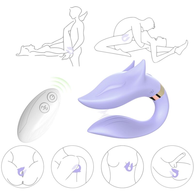 Vibrador para parejas ARMONY Fox con mando a distancia, lila