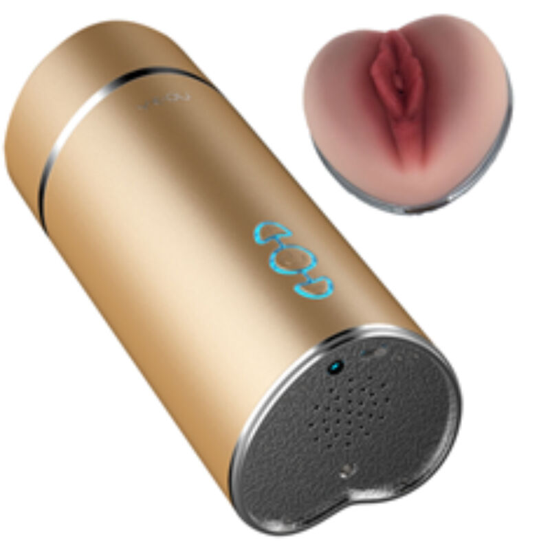 Masturbador vibrador vaginal con vibración multispeed dorado ARMONY