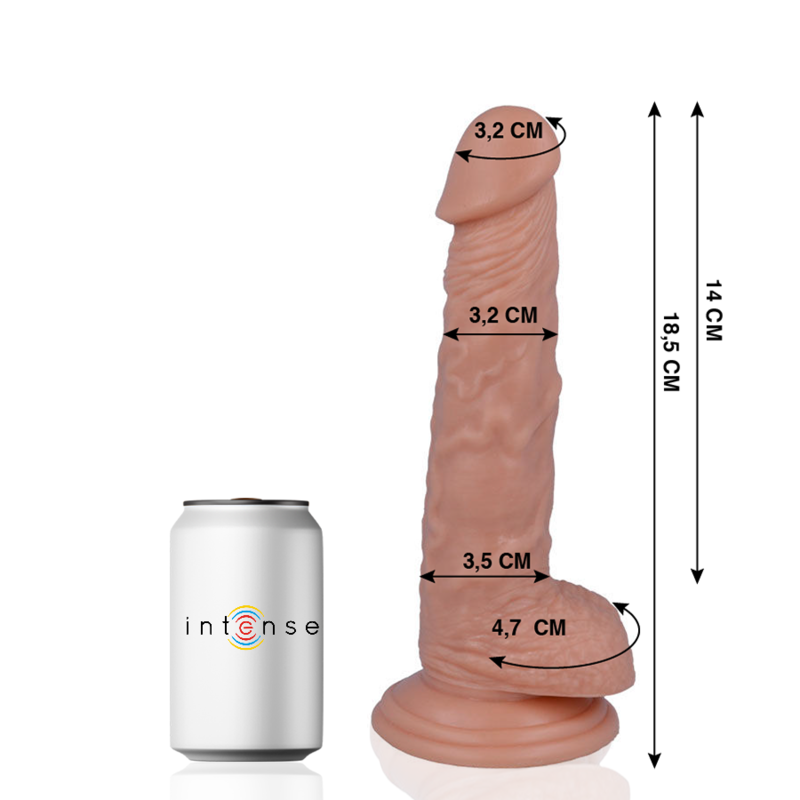 Dildo realista MR. INTENSE con ventosa, 18,5 cm