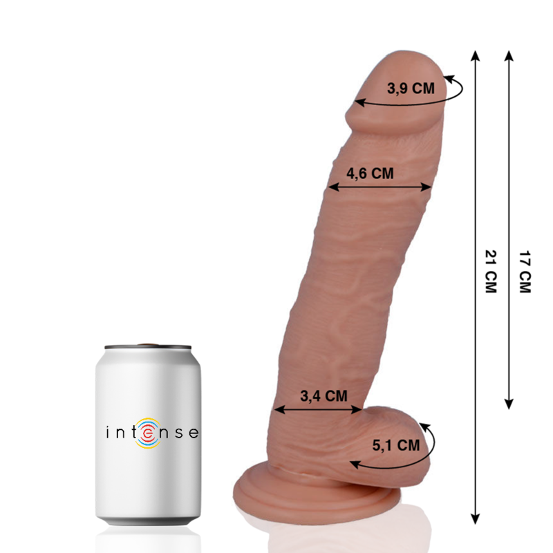 Consolador realista de 21 cm con ventosa potente y tacto similar a la piel MR INTENSE