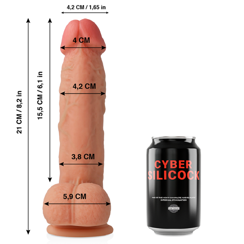 CYBER SILICOCK Saul, dildo realista con ventosa