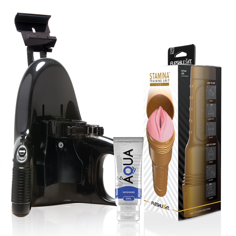 Set de masturbador con función de entrenamiento y masturbador automático para mejorar la resistencia FLESHLIGHT