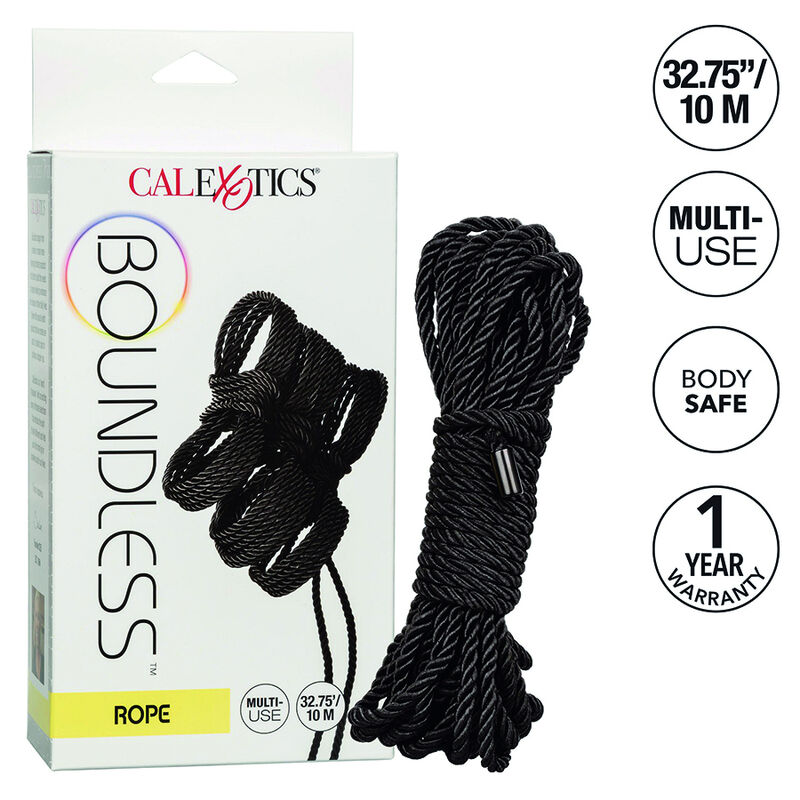 Cuerda de bondage CalExotics Boundless, 10 m, negra