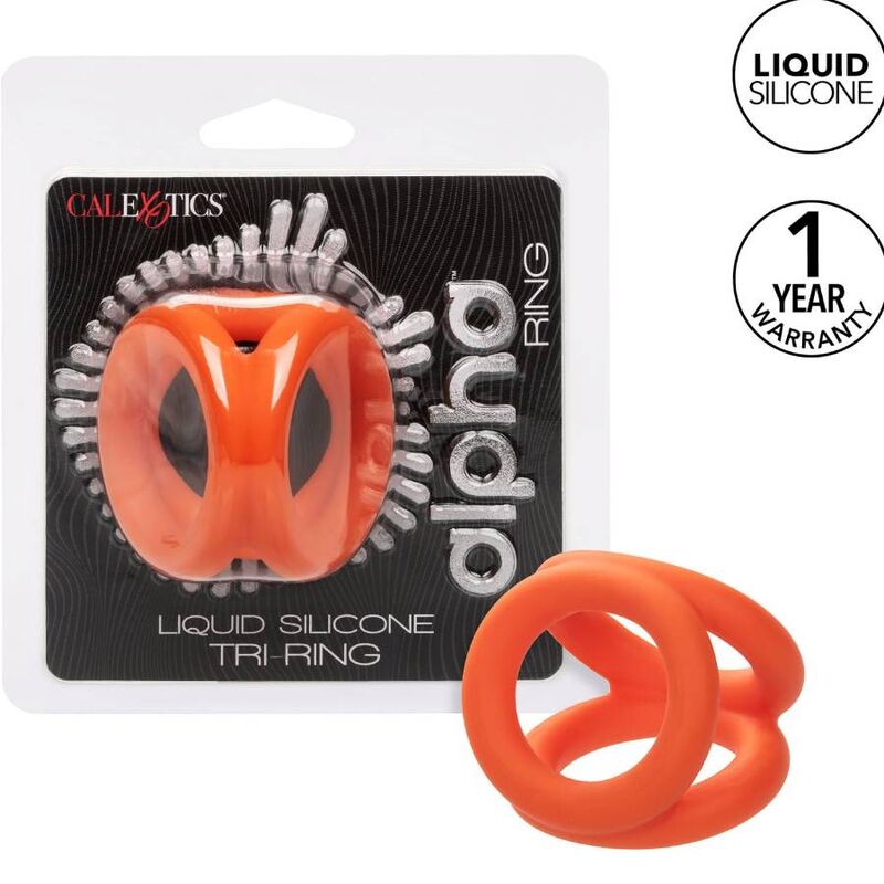 CalExotics Alpha Tri Ring naranja, anillo para el pene sin vibración