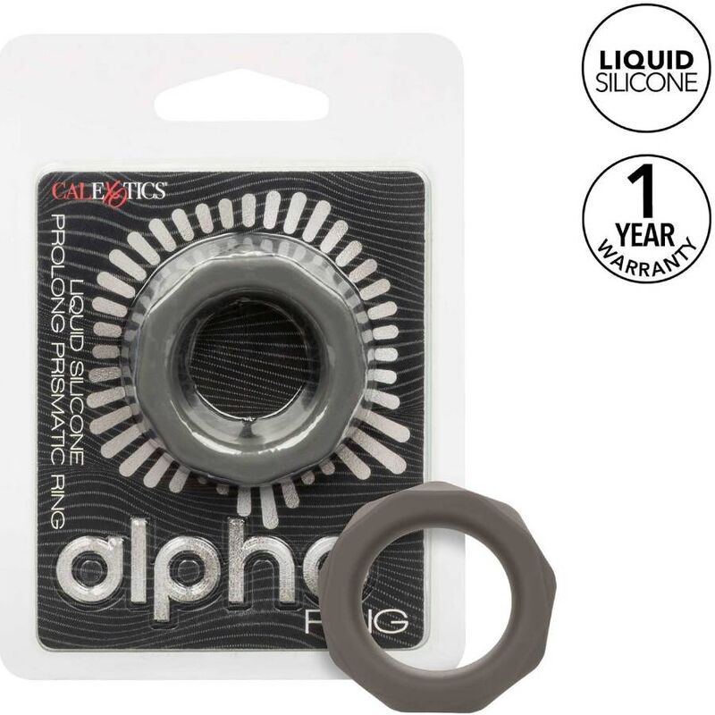 Anillo para el pene CalExotics Alpha Prolong Prismatic sin vibración, gris
