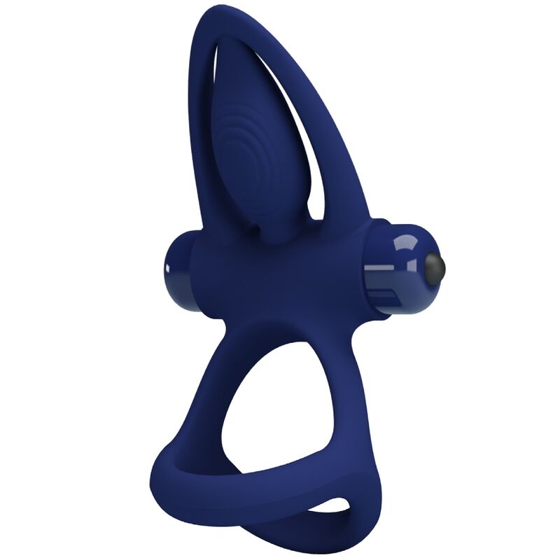Anillo vibrador para el pene Pretty Love Mat con estimulador, azul
