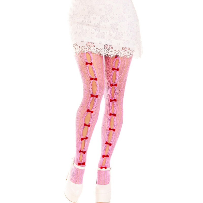 Medias de red Leg Avenue con corazones y lazos
