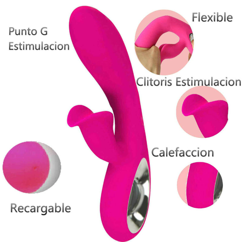Vibrador con anilla de tiro y 36 programas de silicona fucsia ARMONY