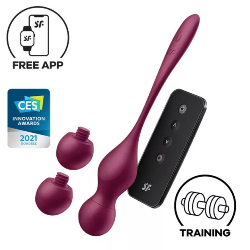Satisfyer Love Birds Vary bolas chinas vibratorias, color burdeos