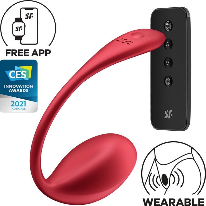 Vibrador para el punto G Satisfyer Shiny Petal con mando a distancia, rojo