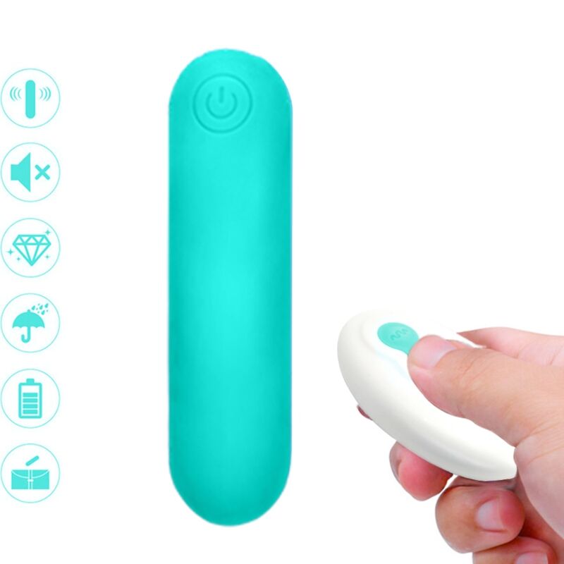 Huevo vibrador con mando a distancia y 10 programas, de silicona verde, ARMONY