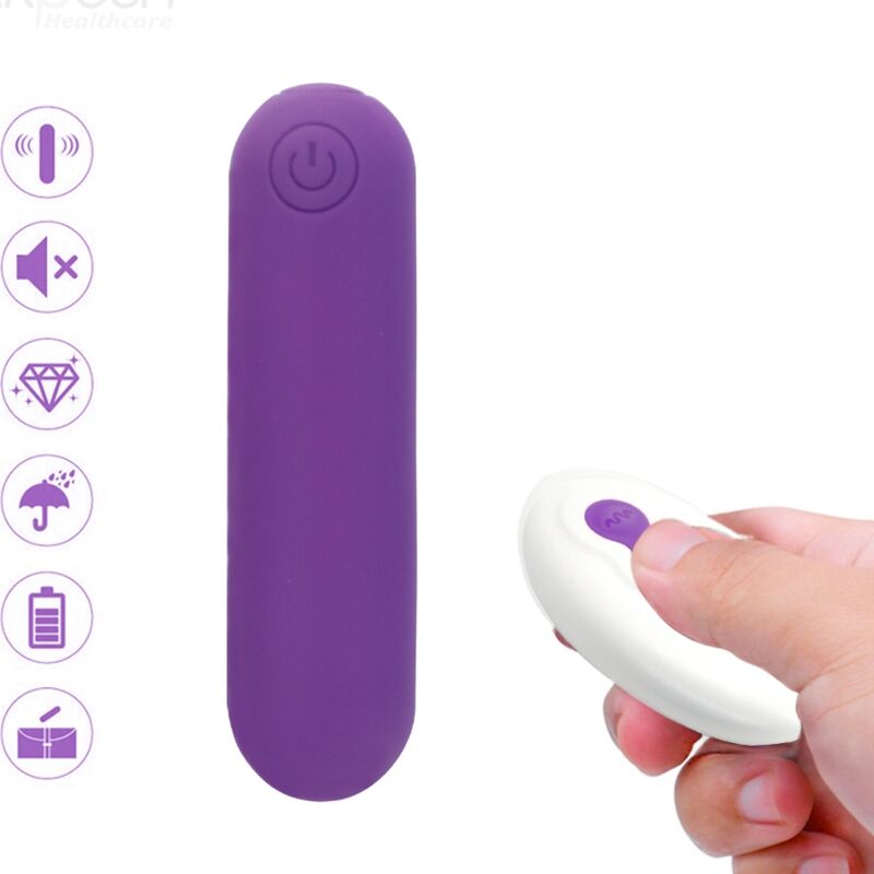 Huevo vibrador con mando a distancia y 10 programas, silicona morada ARMONY