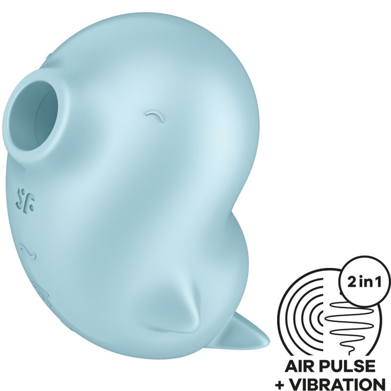 Vibrador de ondas de presión y vibración Satisfyer Sassy Seal, azul