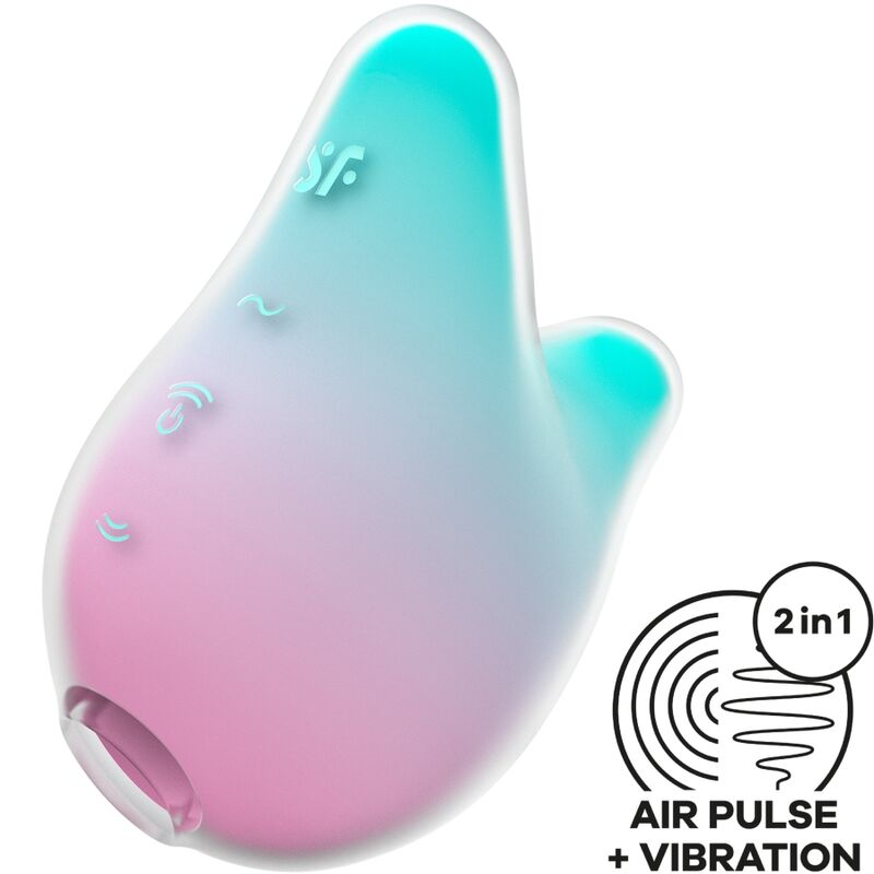 Satisfyer Mermaid Vibes estimulador por ondas de presión en menta y rosa