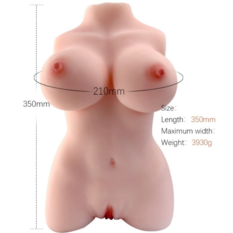 Torso masturbador realista de TPE con canal interior intenso ARMONY