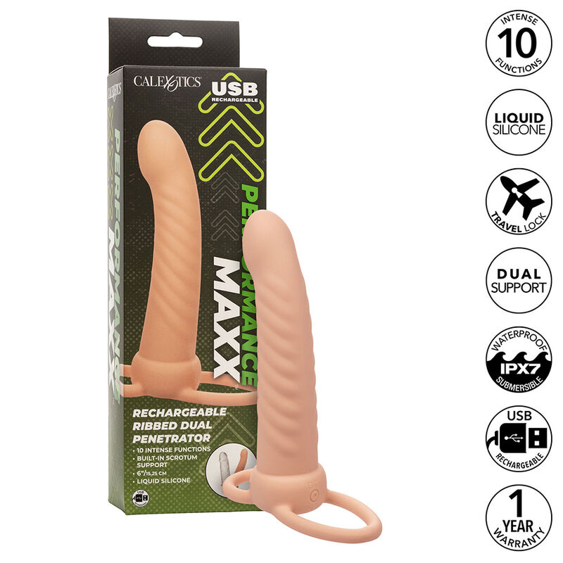 Penetrador doble estriado recargable CalExotics Maxx