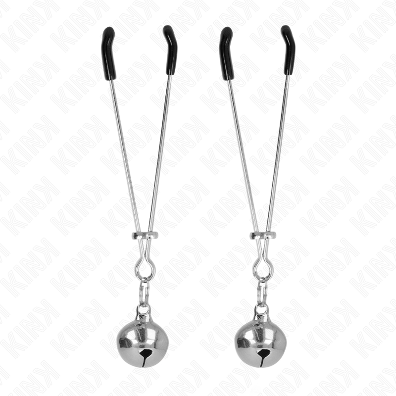 Pinzas para pezones KINK Thin Bell, color plateado, 7 cm