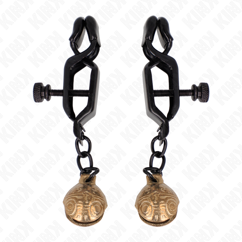 Pinzas para pezones KINK Bell Jaw, negras, 7 cm