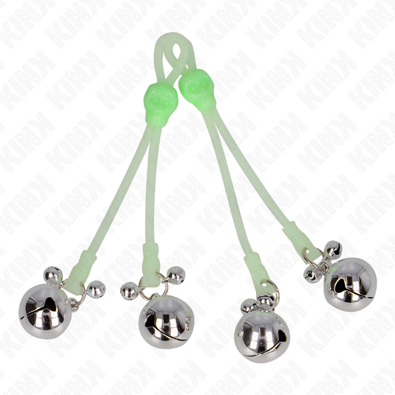 Pinzas ajustables para pezones KINK con calavera, anilla y cascabel