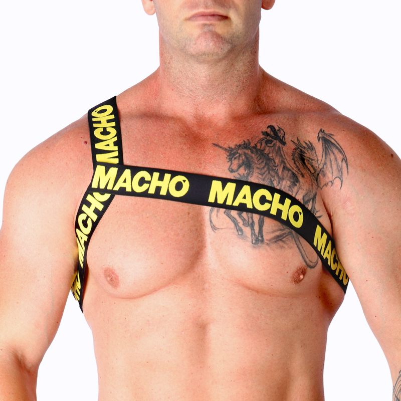 Arnés para hombre Roman de MACHO · Talla: S/M · Color: AMARILLO