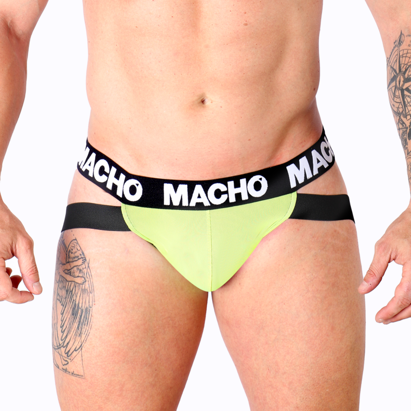 Suspensorio de licra con sujeción anatómica y comodidad en amarillo MACHO UNDERWEAR