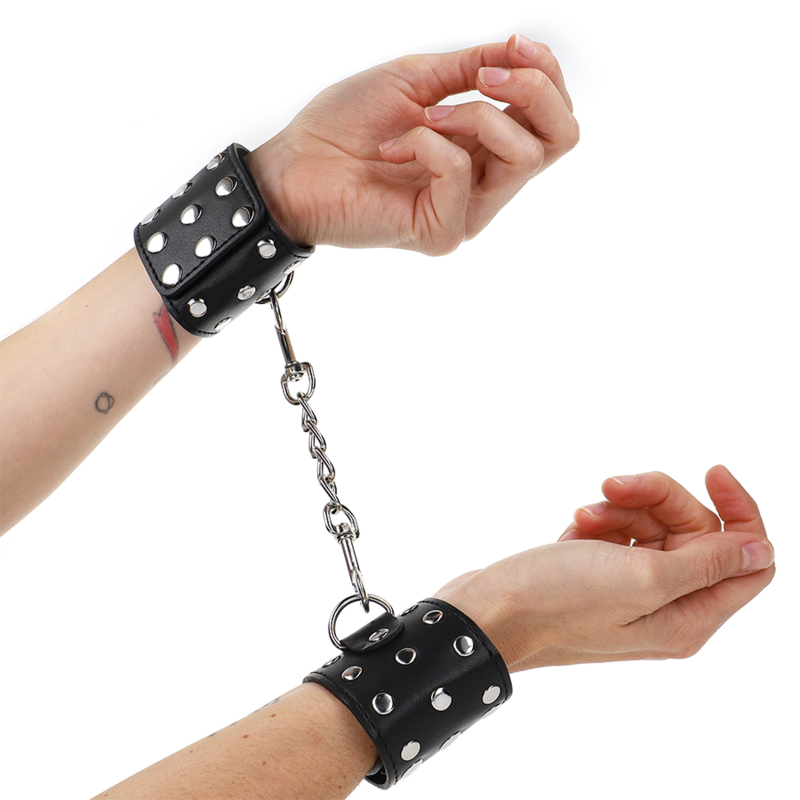 Esposas de muñeca KINK con tachuelas, negras