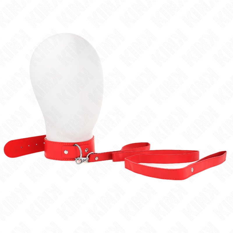 Collar BDSM KINK con correa de 116 cm, rojo
