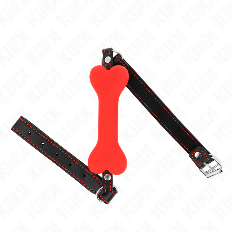 KINK MORDAZA ROJA CON FORMA DE HUESO 12 CM 63 x 2 CM