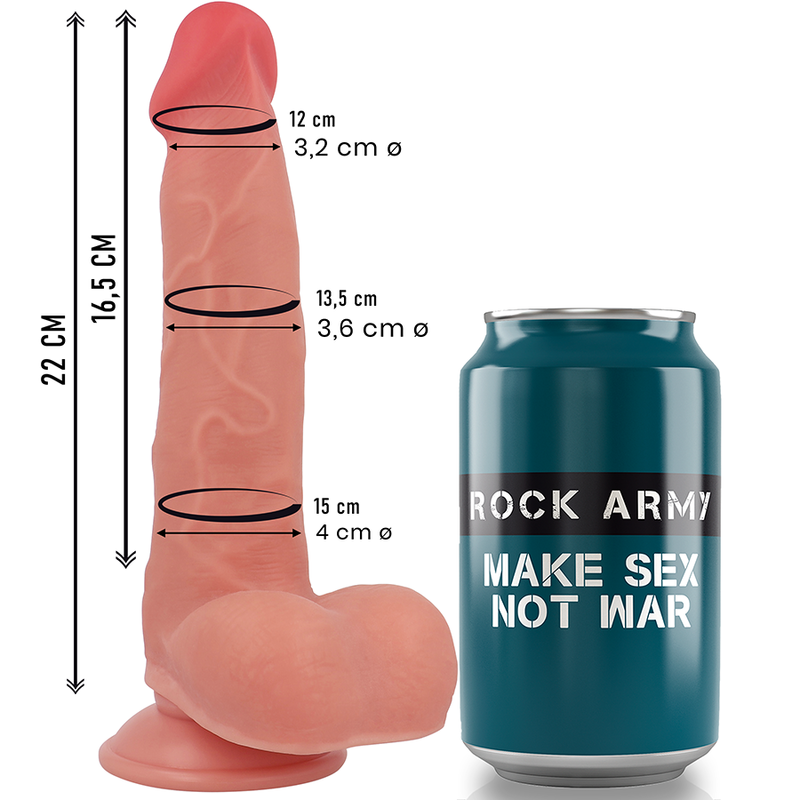 ROCK ARMY Liquid Silicone Ranger, dildo realista de 22 cm