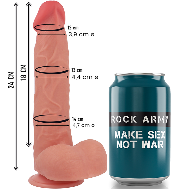 ROCK ARMY Raptor, dildo realista de silicona, 24 cm