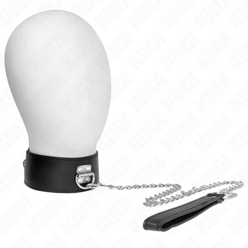 Collar BDSM KINK con correa, negro