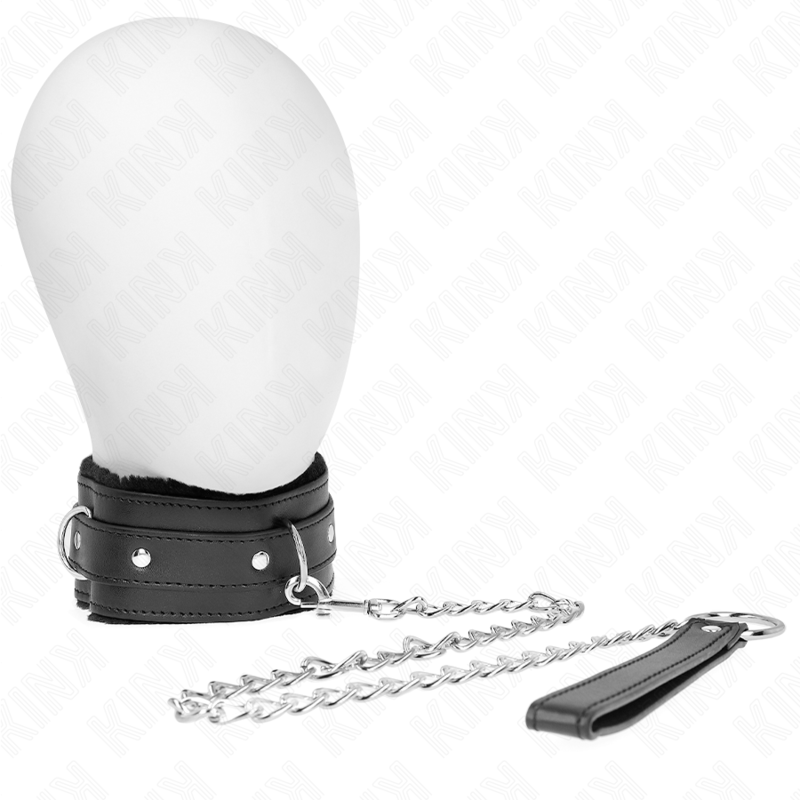 Collar BDSM KINK con correa, negro