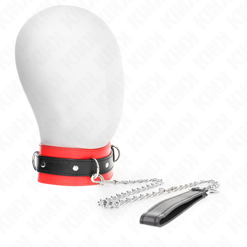 Collar BDSM KINK con correa, en rojo