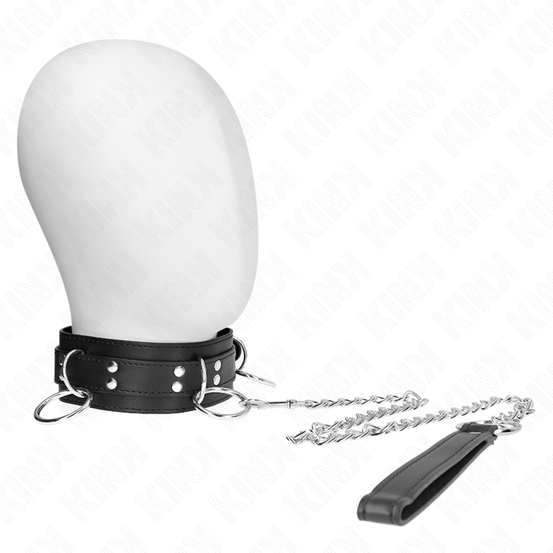 Collar BDSM KINK con tres anillas y cinta