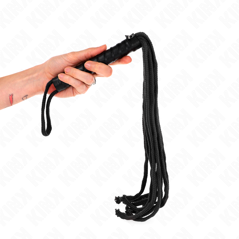 Látigo de cuerda negro KINK, 56 cm